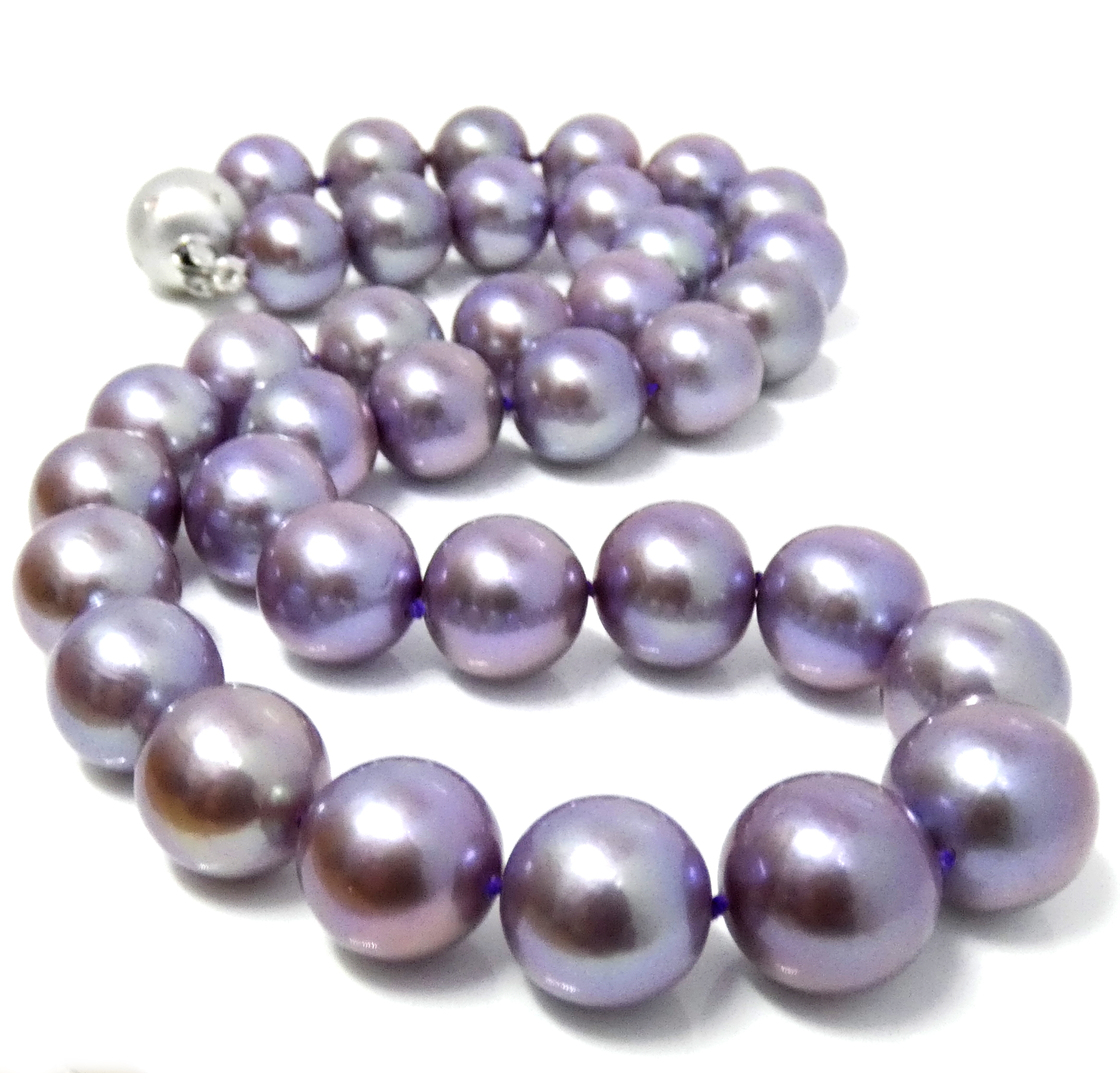 Violet/Purple Edison 11.5-12.6mm Pearls Necklace